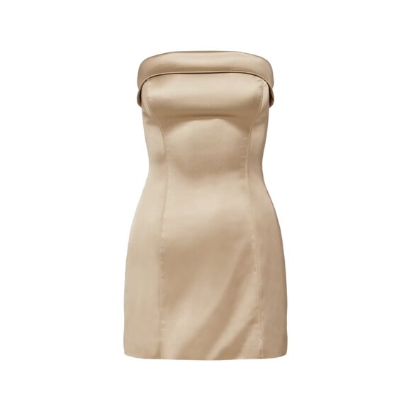 Ten NWT Aritzia Shimmer Satin Tube Dress Satin Look and Silk Feel Sz 12 - Picture 4 of 16